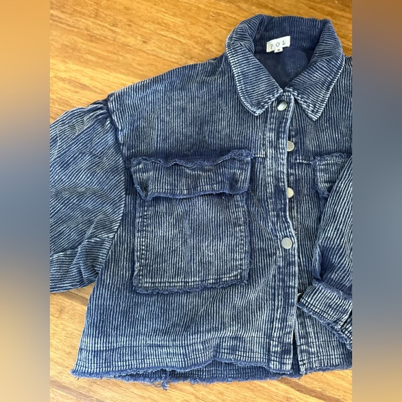 Maisie Vintage Style Navy Corduroy Cropped Trucker Jacket NWT - Picture 10 of 13